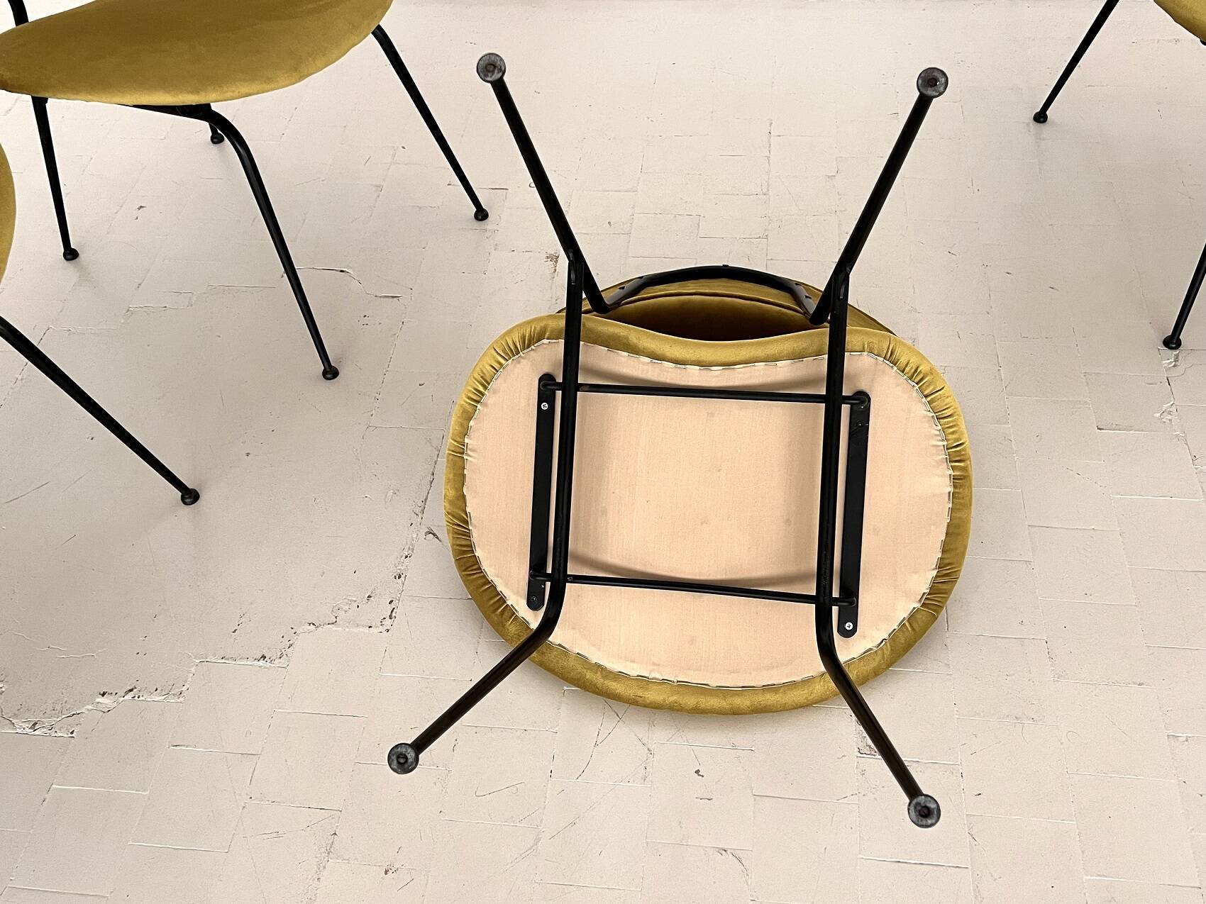 Italian Reupholstered Lounge Chairs, Set of 4pcs.