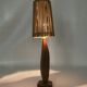 Sculptural lamp in carved oak wood, 70s 80s
