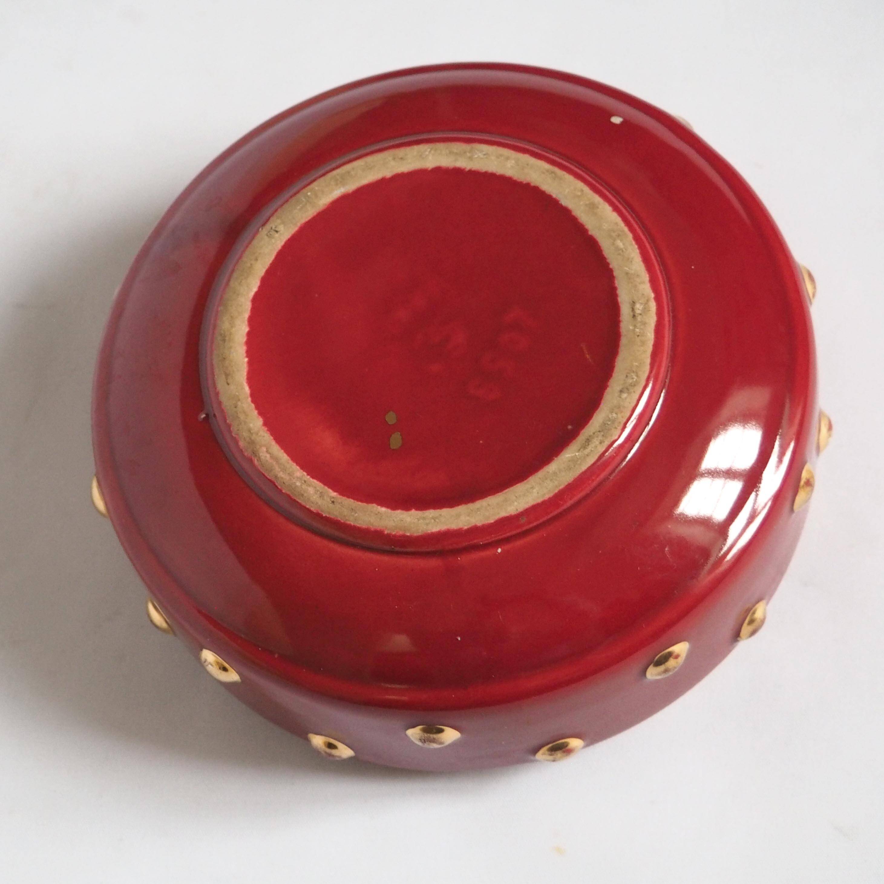 Cendrier céramique et or