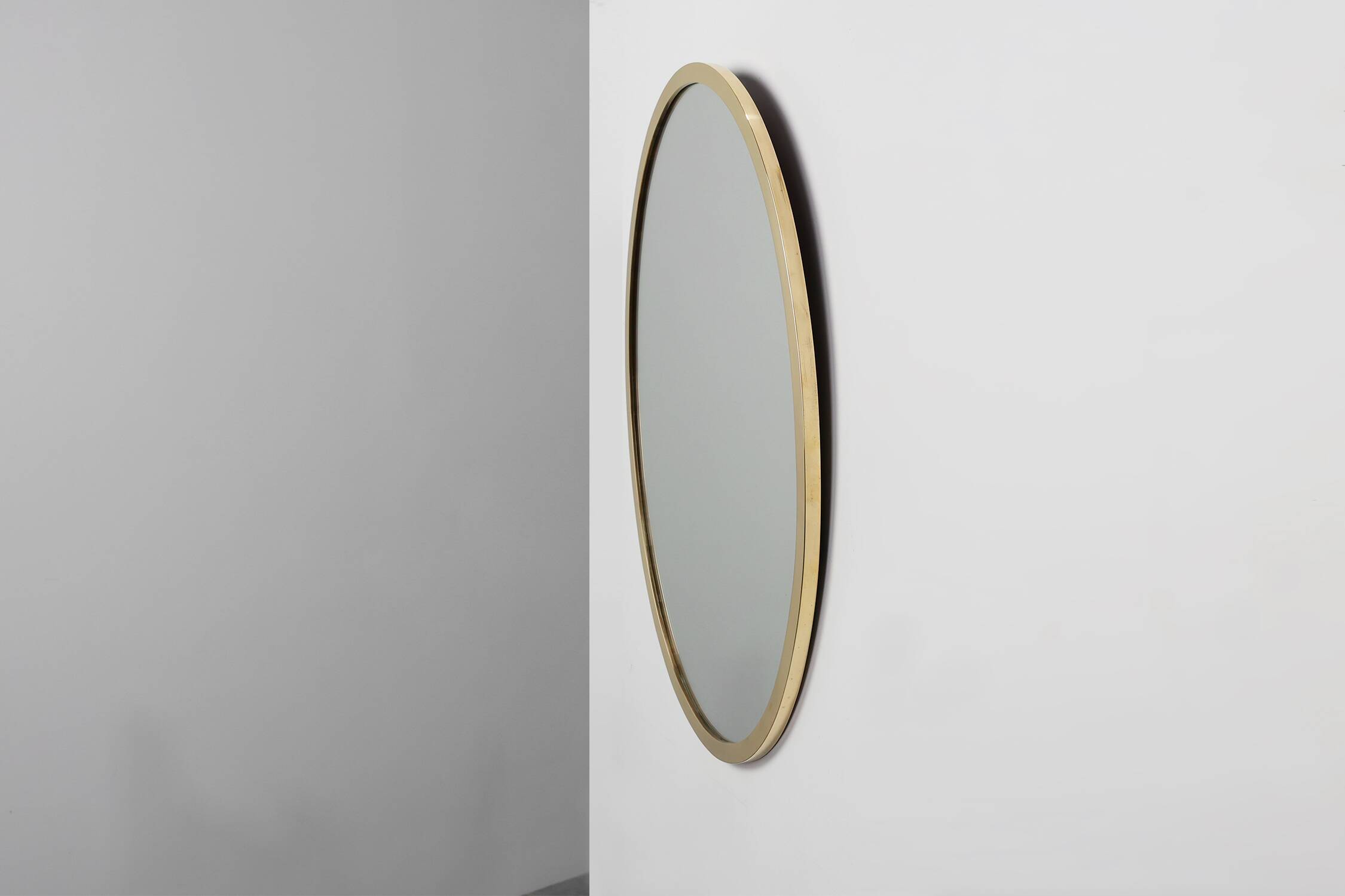 Art Deco Copper‑Plated Metal Mirror, Belgium ca. 1925