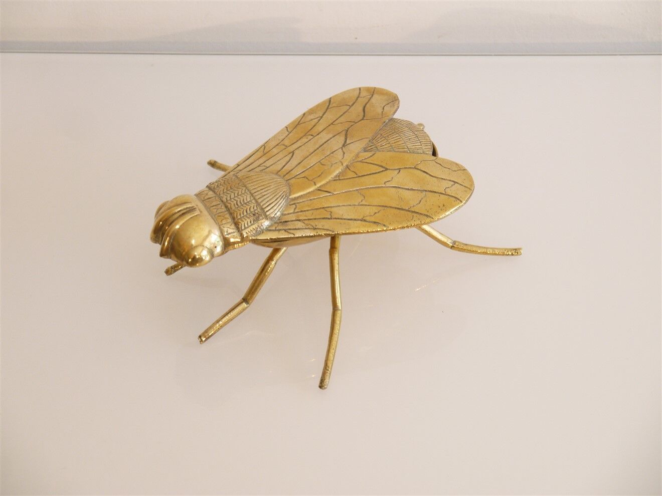 Empty vintage pocket in the shape of a brass insect