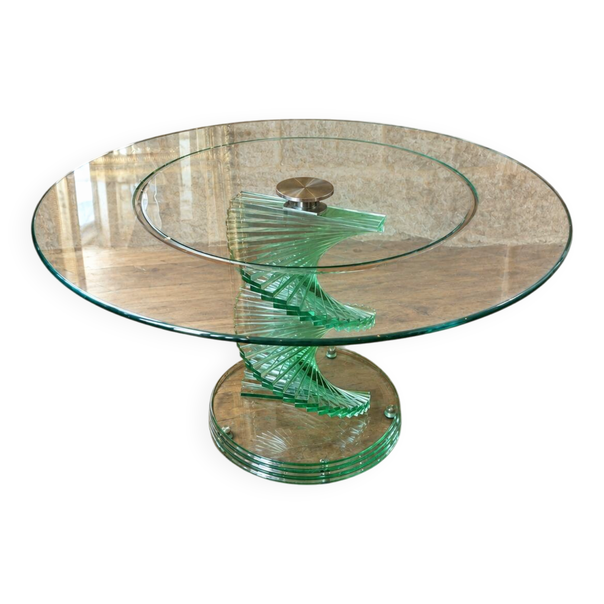 Table en verre « Helix Spiral Swivel »  d'aprés Danny Lane