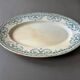 Blue oval plate, garland model, ironstone.