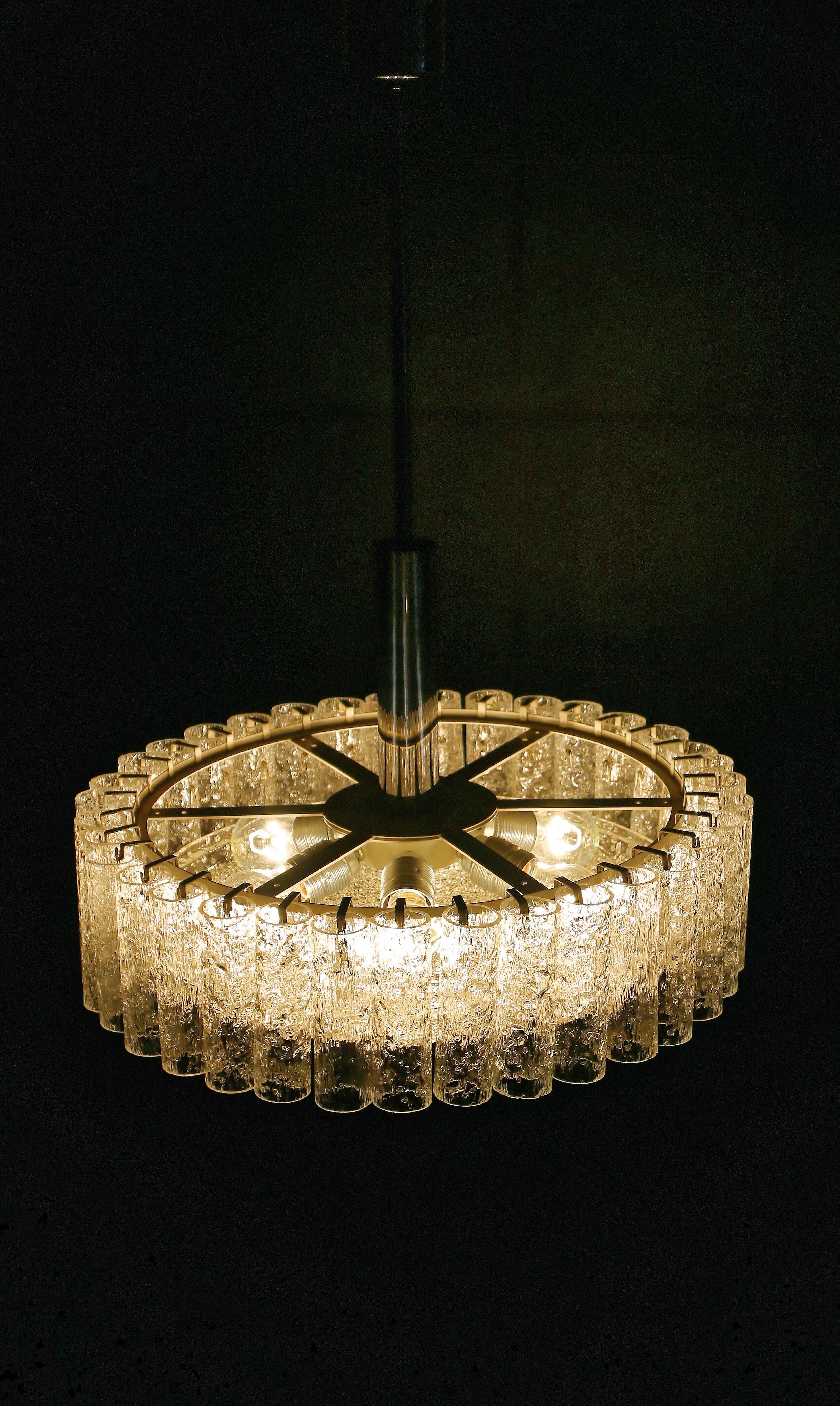 Ice Glass Chandelier from Doria Leuchten, 1960s