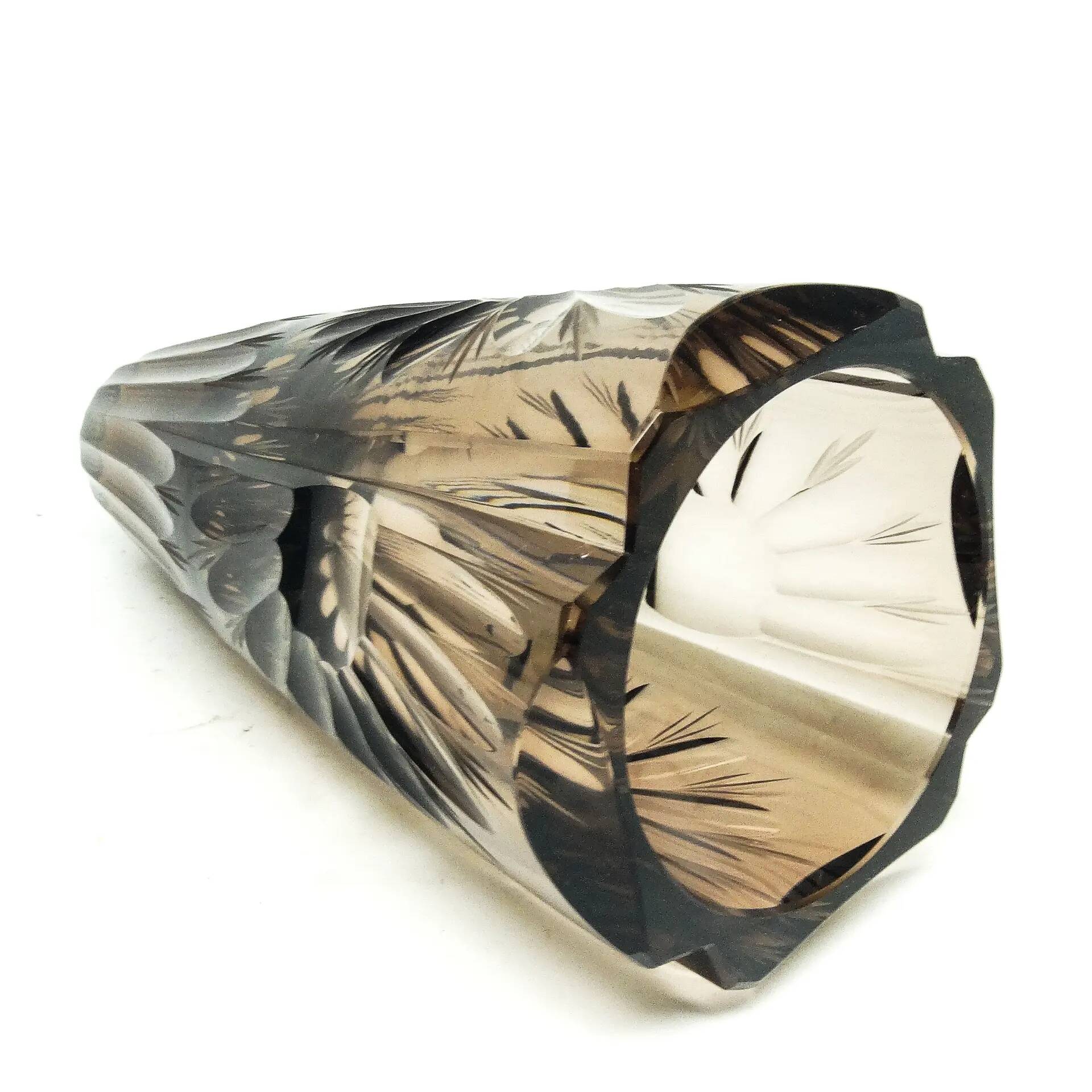 Art Deco vase, crystal, Moser, Czechoslovakia, 1930s