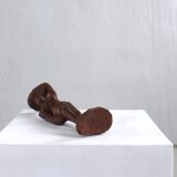 Mid-century hand-carved African woman sculpture