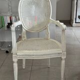 Caned medallion armchair