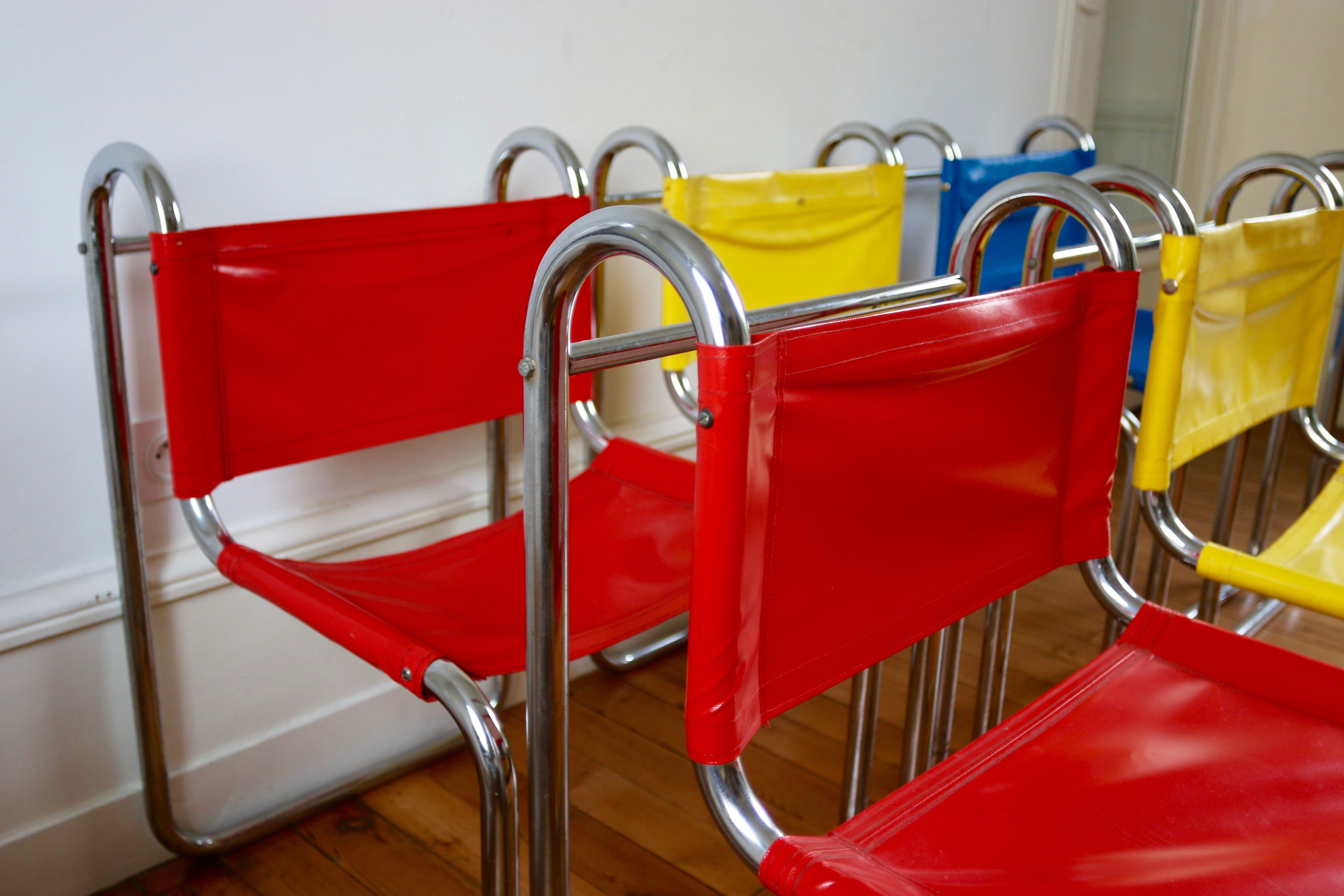 Set of 6 chairs vintage 70s Prisunic Michel Hamon