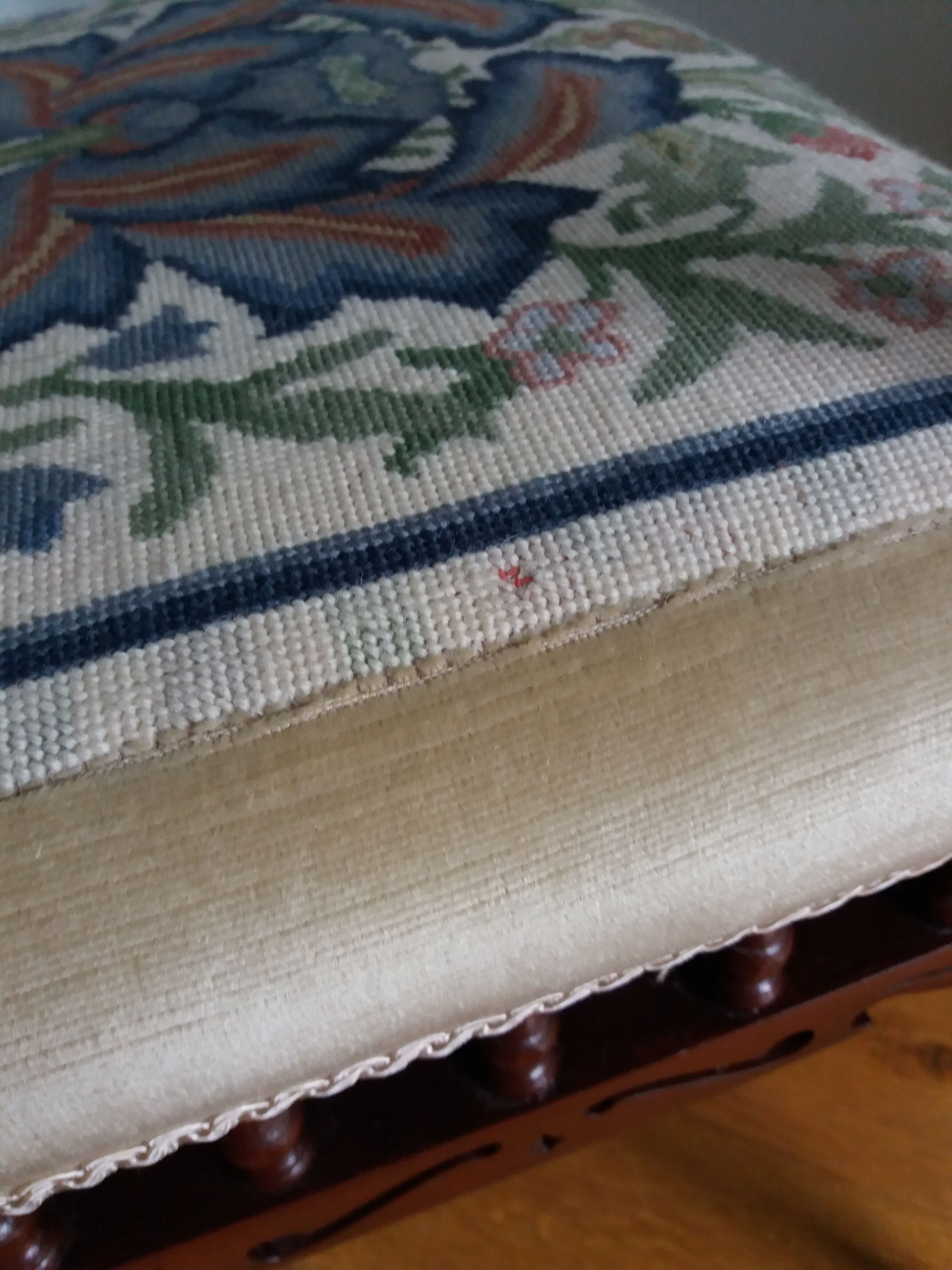 Piano bench stool upholstered canvas end of bed