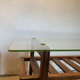 Scandinavian glass and teak table
