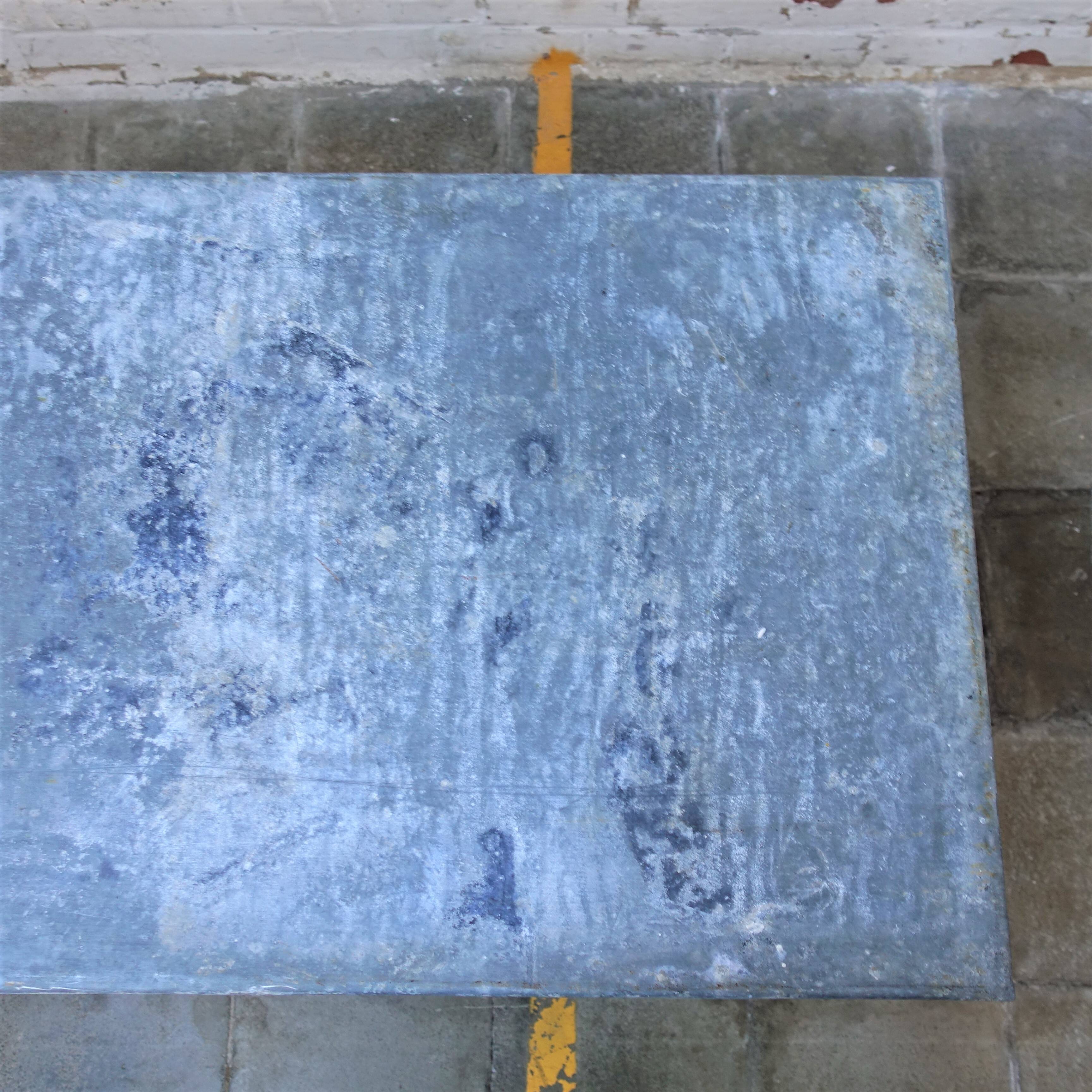 Vintage zinc topped topped farmer table