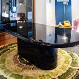 Italian black lacquered wood table from the 1970s