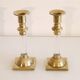 Paire de bougeoirs vintage en plexiglas et laiton 1960