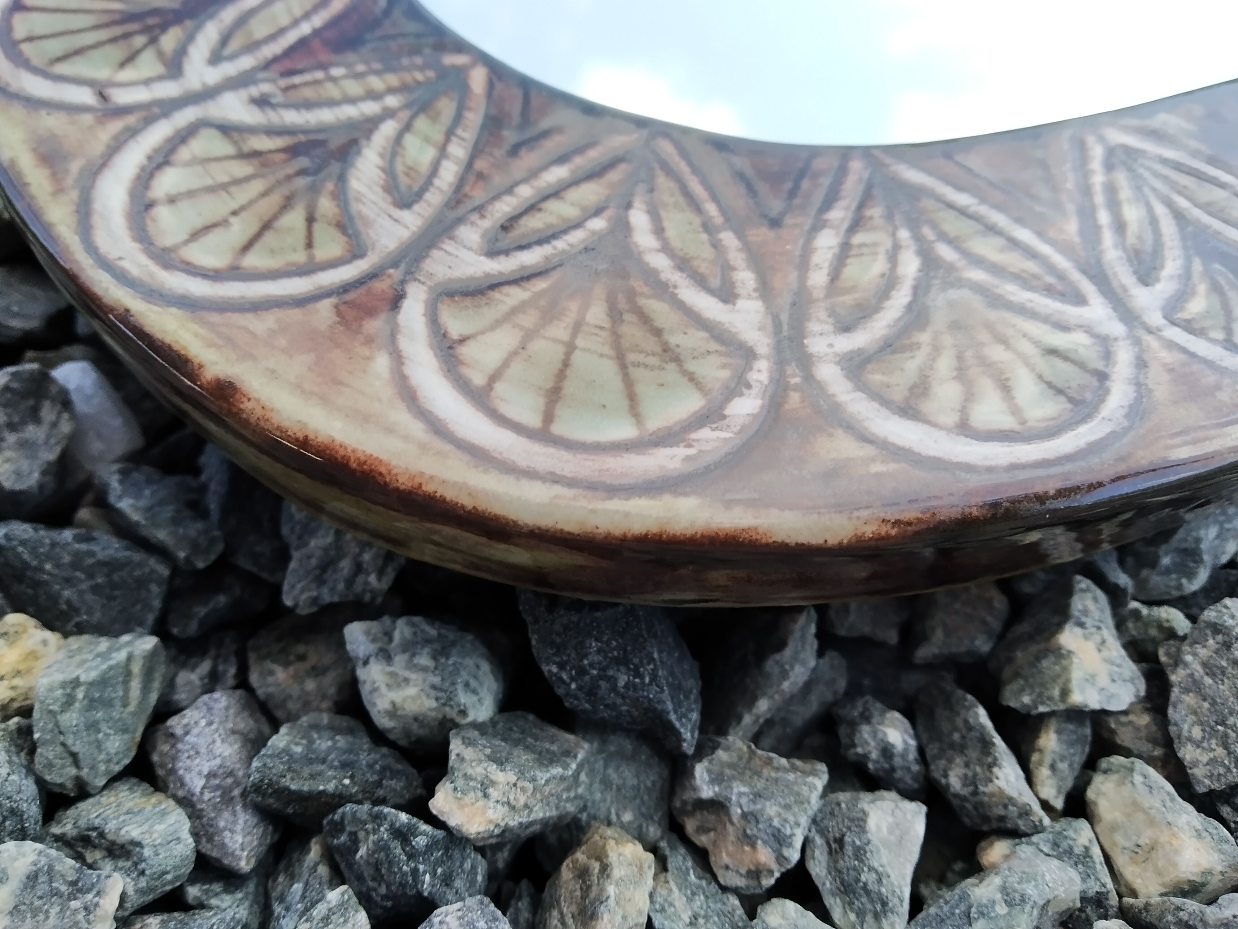 Mirror Jean Claude Malarmey ceramic Vallauris