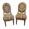 Paire ancienne de chaises médaillon de musicien