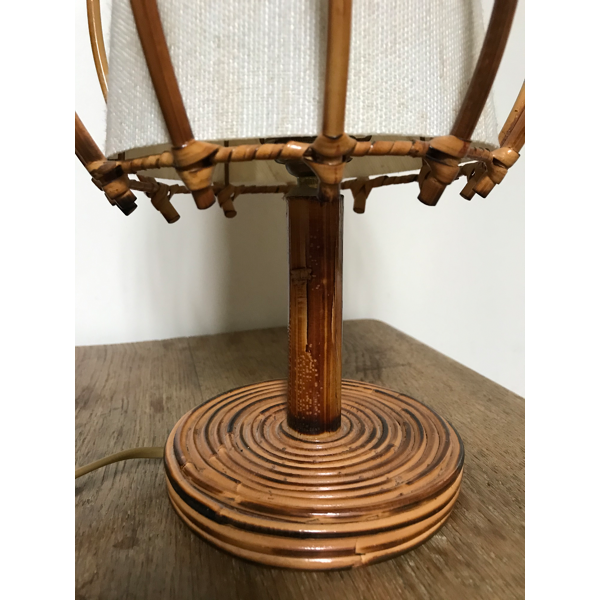 Lampe en rotin et bambou Louis Sognot Selency Lampe en rotin et bambou Louis Sognot Selency