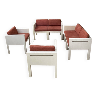 Vintage Cubic Living Room Set, 80s