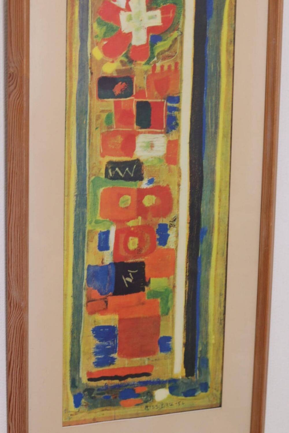 Swedish Oil on Panel – “Abstract Composition” by MARTIN BISSIÈRE, 1952