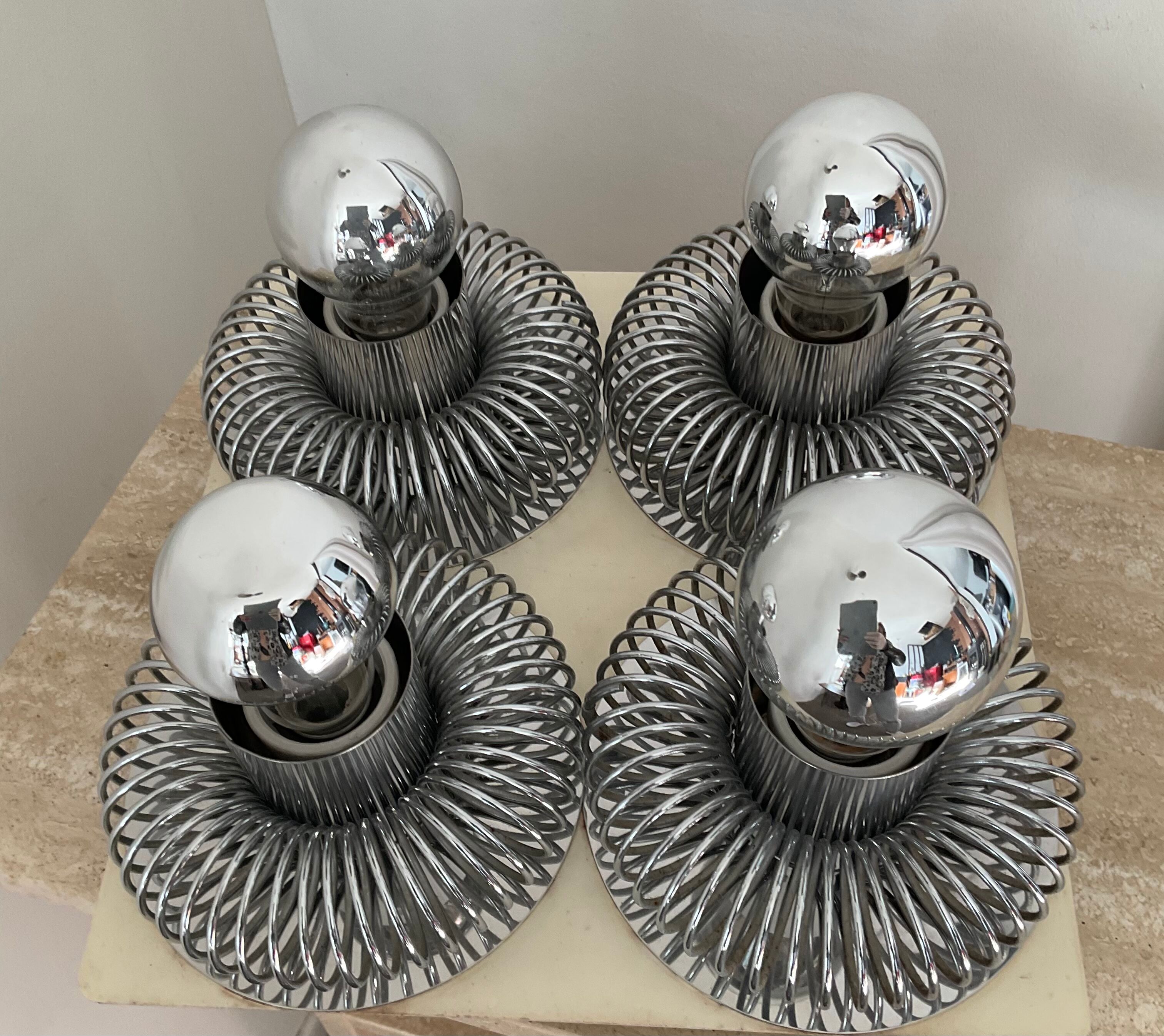 Wall lamp Spring Andréa Lazzari 60s