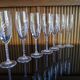 Lot 8 flûtes à champagne cristal taillé pied torsadé epis cristal d'arques