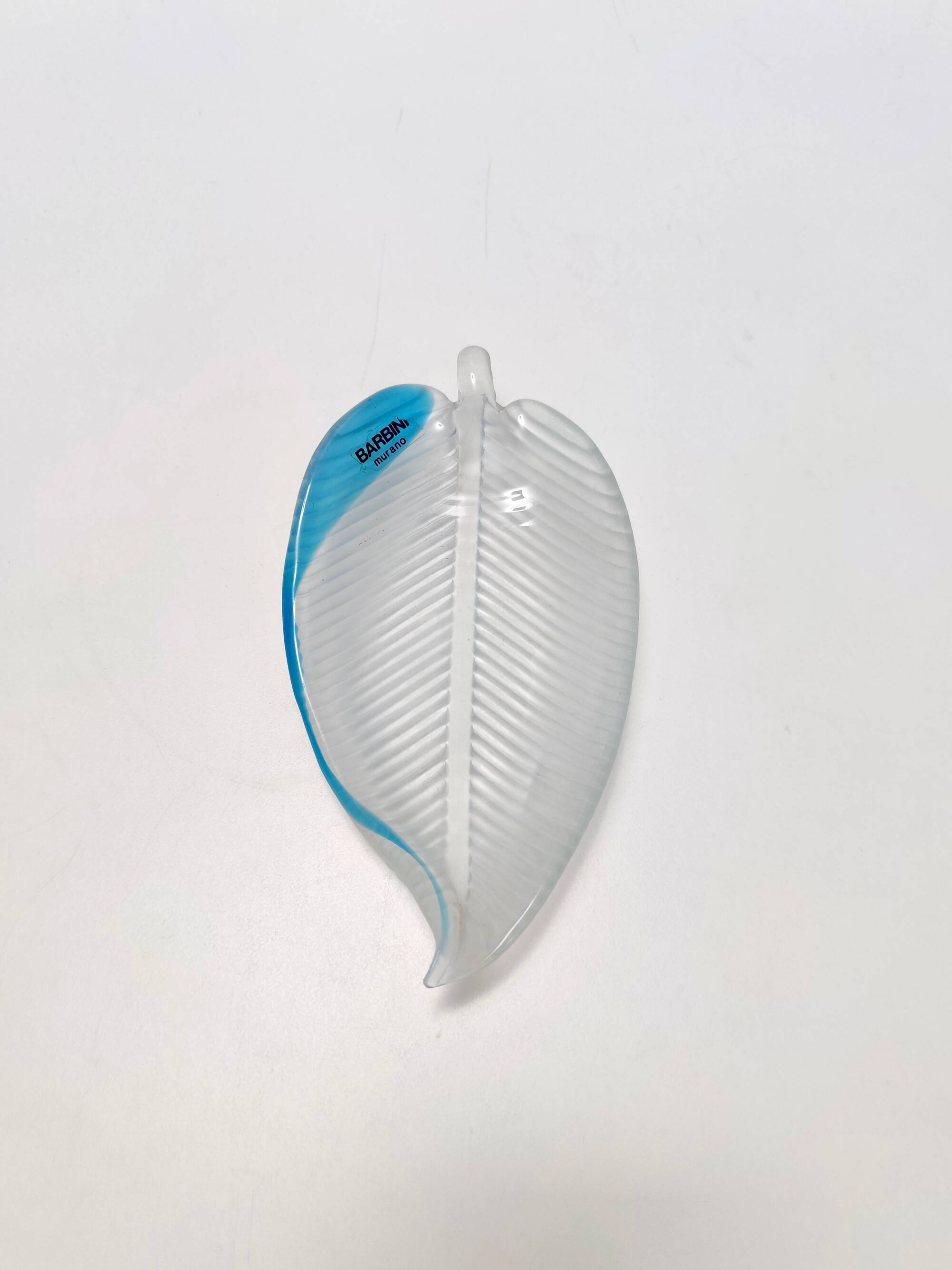Postmodern Murano Glass Leaf Trinket Bowl / Vide-Poche by Alfredo Barbini, Italy