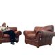 Ensemble de 2 fauteuils en cuir tchèque XL