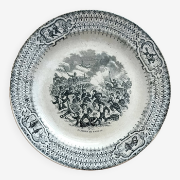 Black porcelain "battle of Bapaume" talking plate