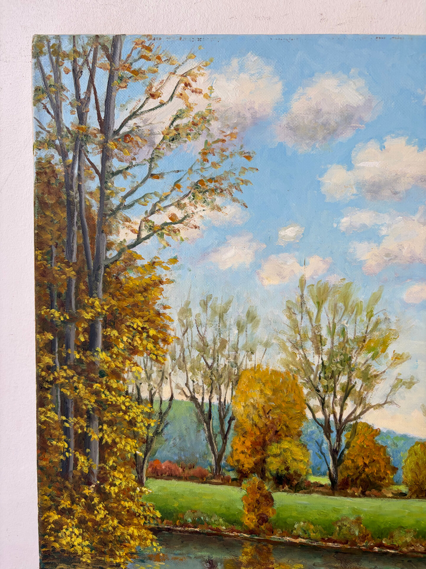 Paysage d’automne, huile sur toile signé Lagarde