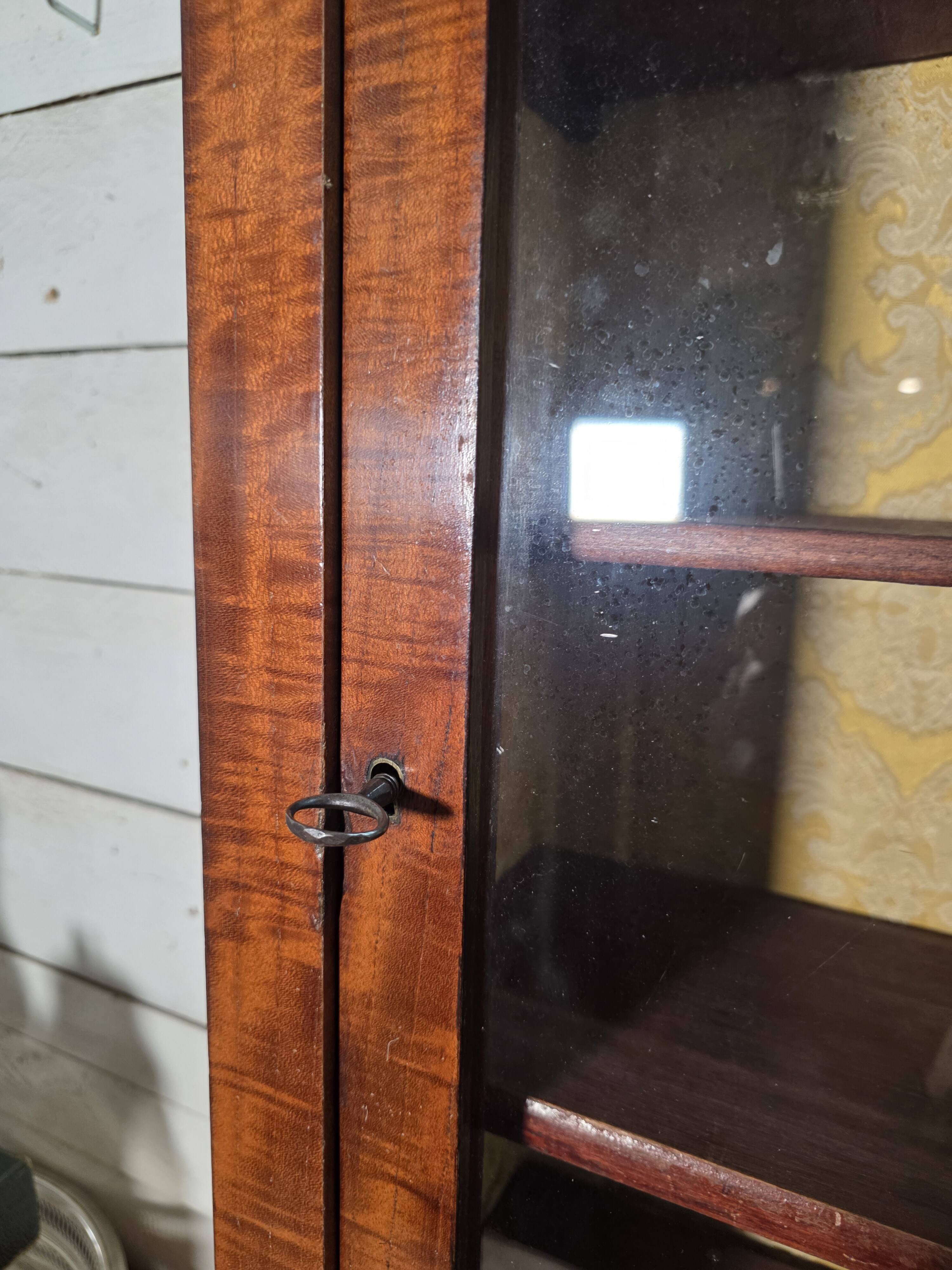 Late 19th century mahogany shop display cabinet.