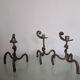 Set of 3 wrought iron candle holders