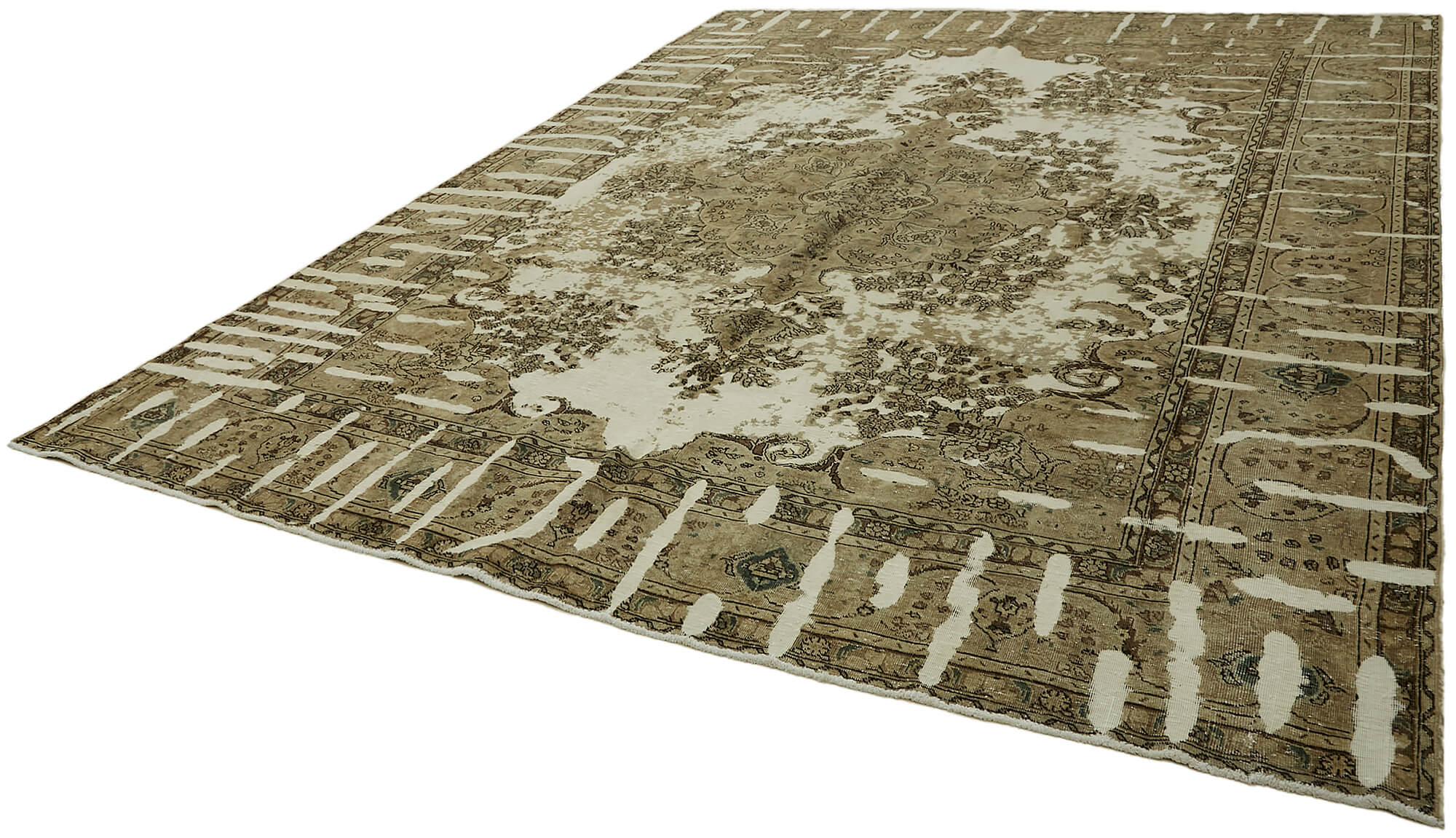Handmade Oriental Contemporary 1980s 306 cm x 398 cm Beige Wool Carpet