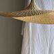 Very large rattan pendant light in the shape of a hat D125 H50