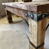 Rectangular coffee table in solid acacia and fittings