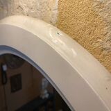 Oval mirror in white wood