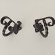 Pair of antique wrought iron coat hooks