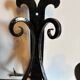 Vintage black wrought iron wall sconce with 2 lights – 1950s/60s
