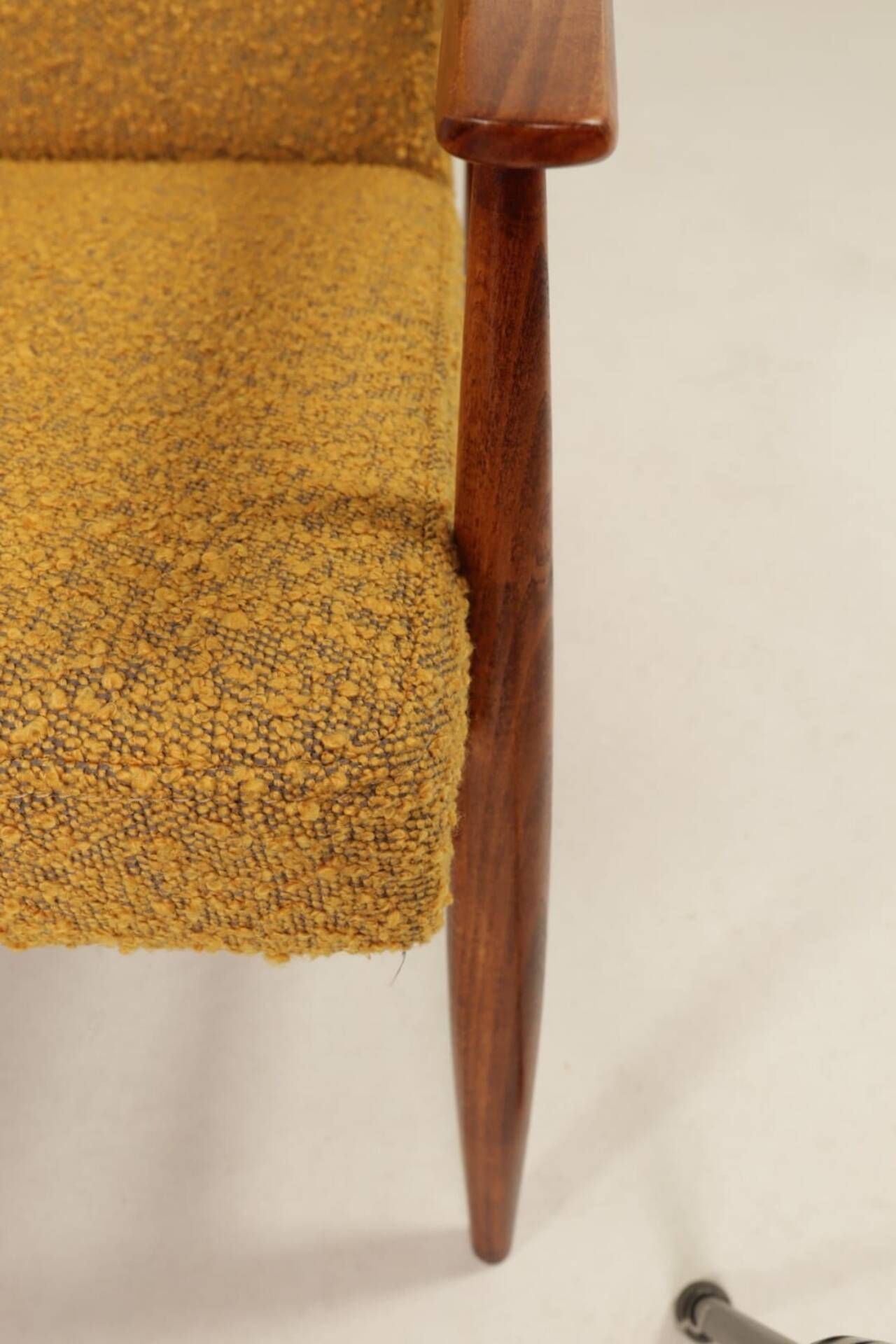 Two Lounge Chairs Vintage Mustard Boucle,  Mid Century Design, 1960