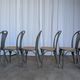 Ensemble de 6 chaises de salle à manger vintage grises en bois cintré : style Thonet, assise en cannage.