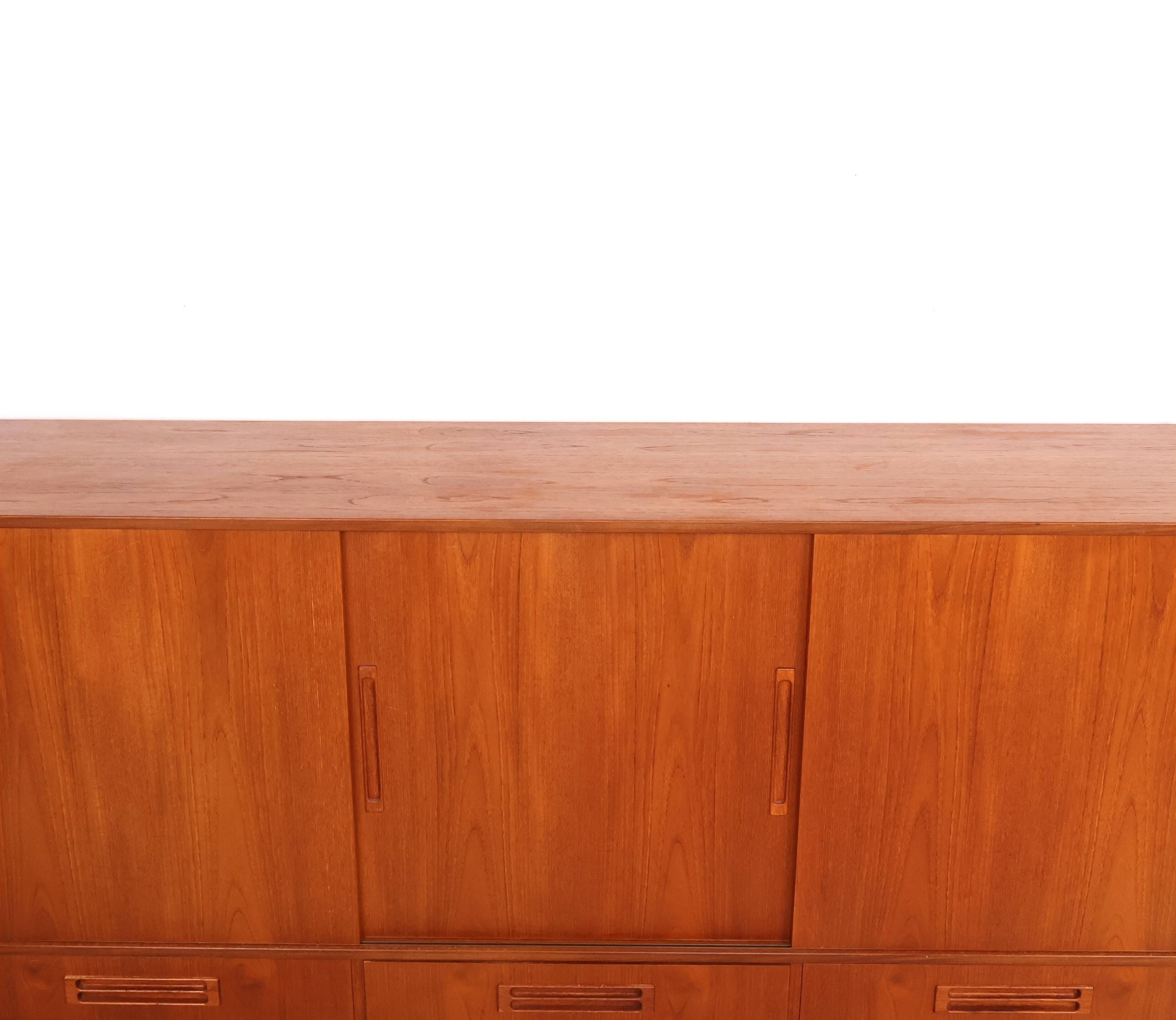 Danish design teak highboard with drawers, 1960s