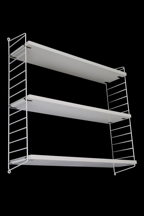 Original String shelf / Kajsa + Nisse Strinning / mid-century modern design / white / 75x80x20cm