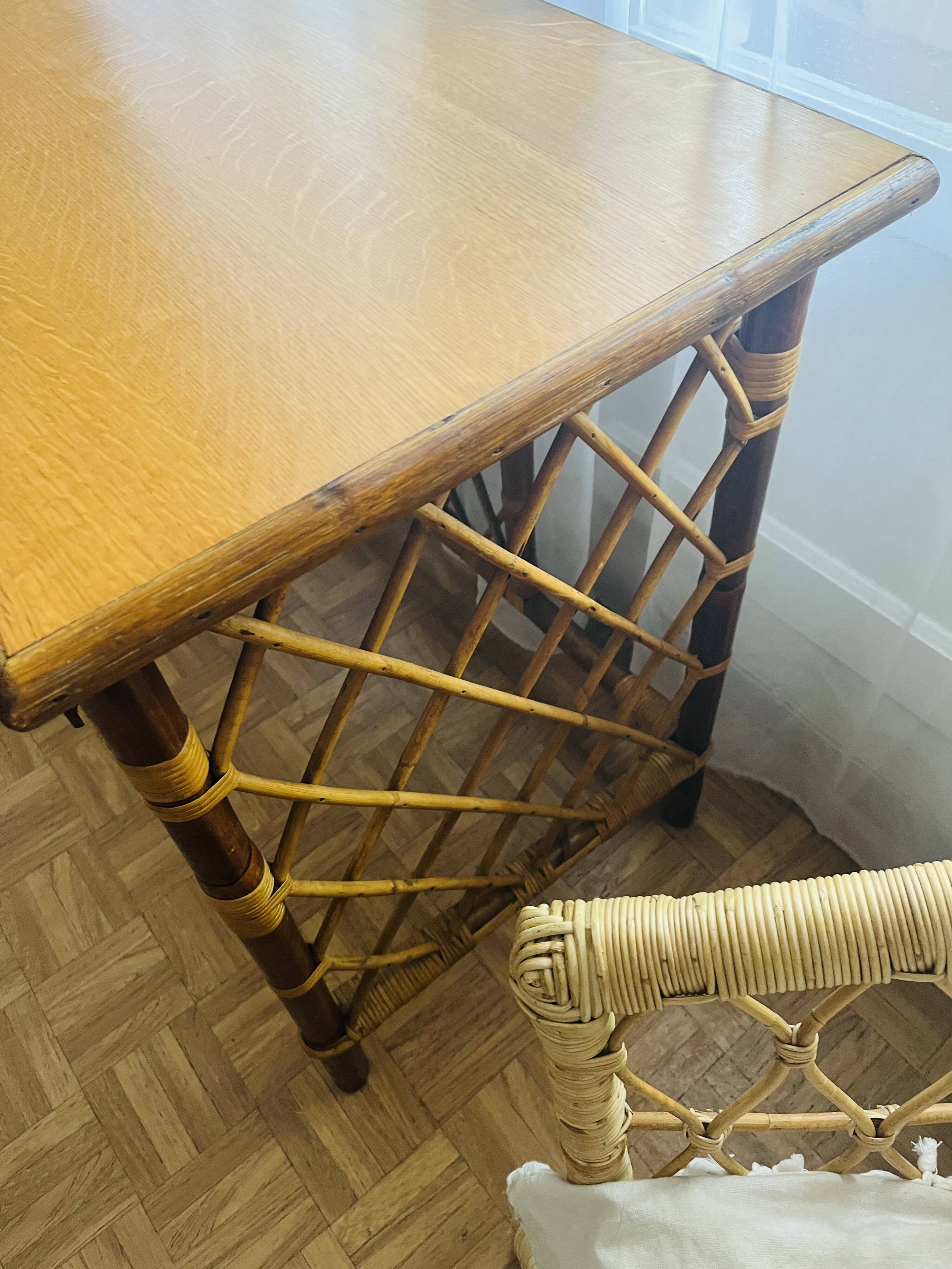 Vintage rattan desk