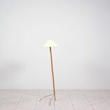 Lampadaire en bambou avec des reflets en laiton par Rupert Nikoll