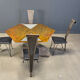Hand crafted steel and stone dining set, 1970s