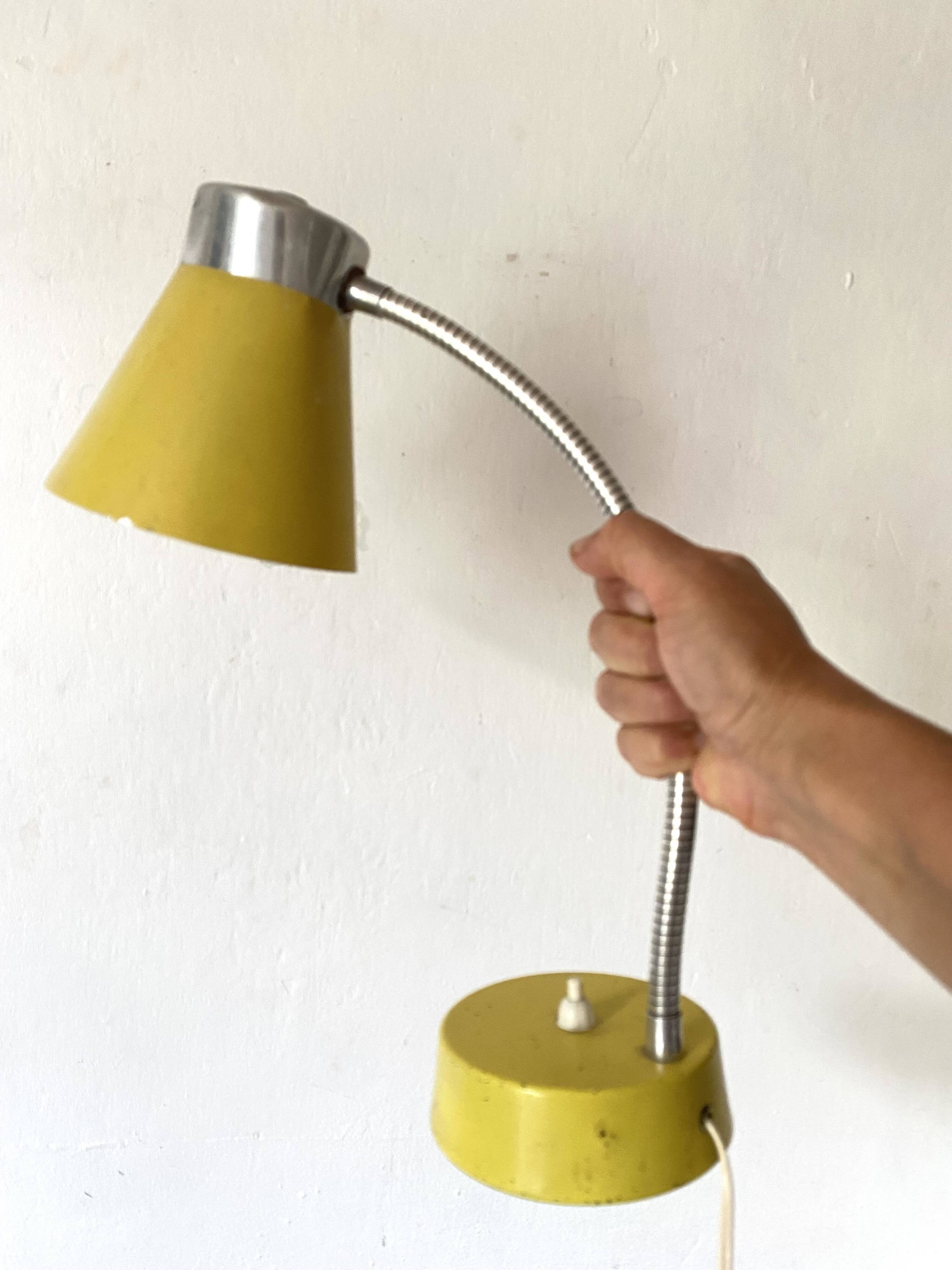 Yellow metal desk lamp, 1950s-1960s
