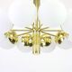 1 of 2 large splendid Kaiser Sputnik chandeliers with opal globes, Germany, 1970s
