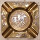 Set of 2 period ashtrays in brass carved and engraved by hand