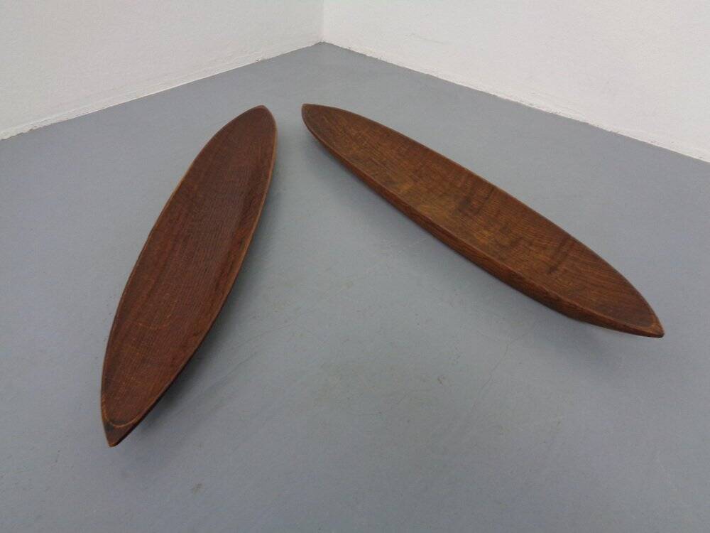 Large Italian Wooden Bowls by Fulgenzi, 1960s, Set of 2