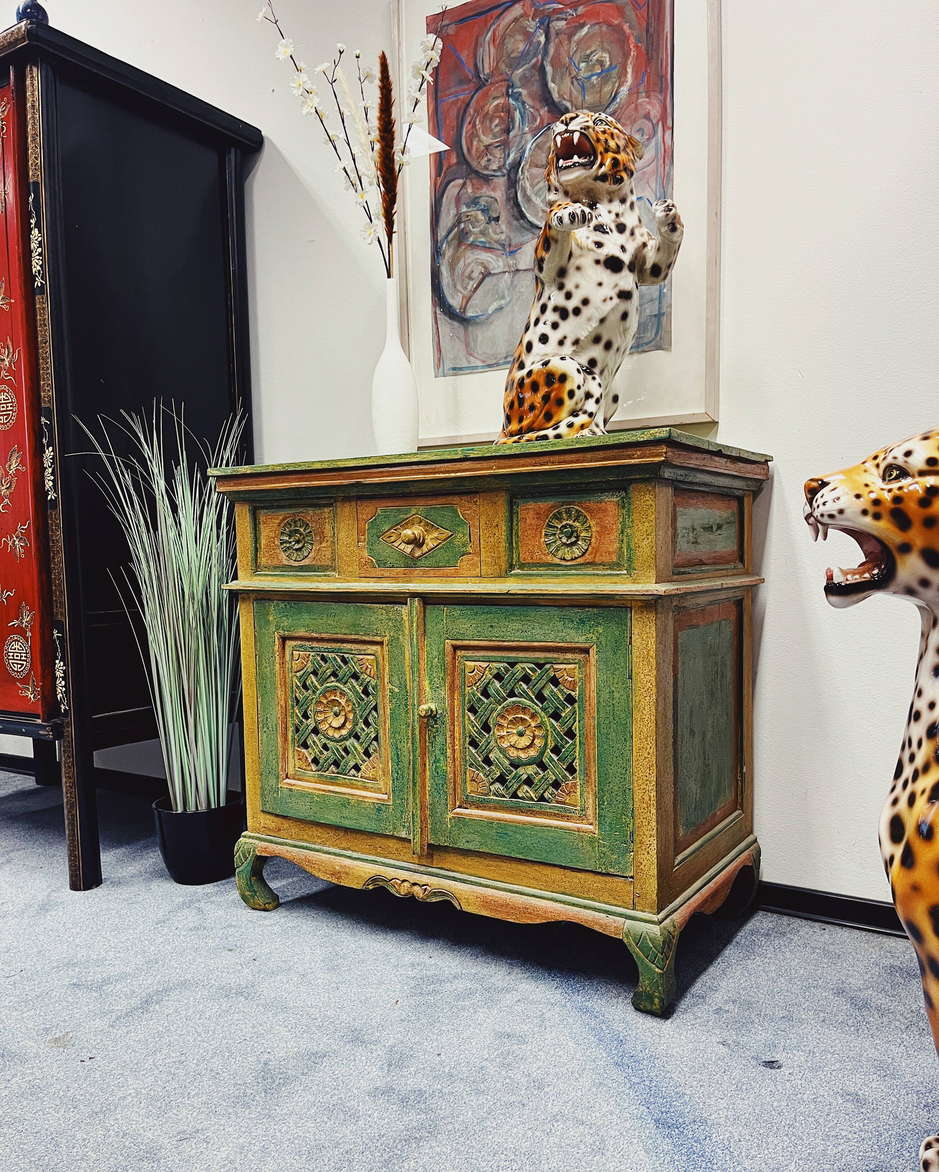 Indian Antique Cabinet with Carvings