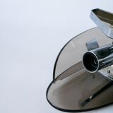 Pair of space age design smoked glass wall lights made in Italy 1970