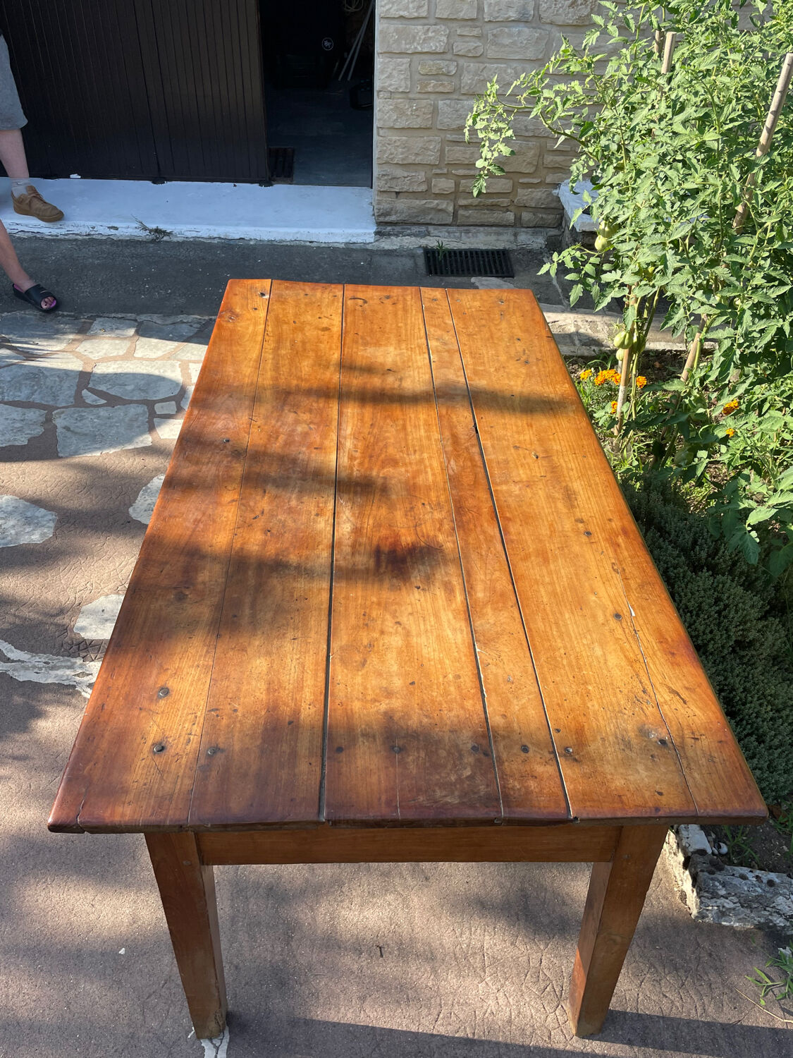Antique farmhouse table in solid oak, 1900